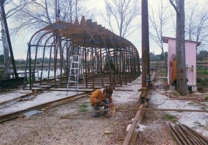 Captain Thomas cutting out the steel framing