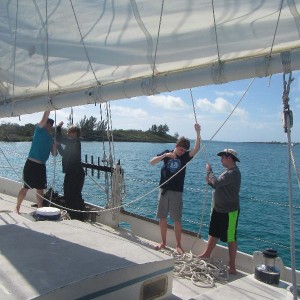 Mainsail going up