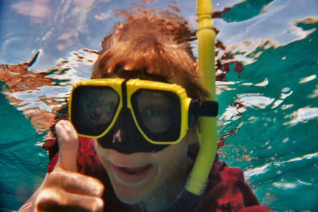 Youth snorkeling on Ciganka